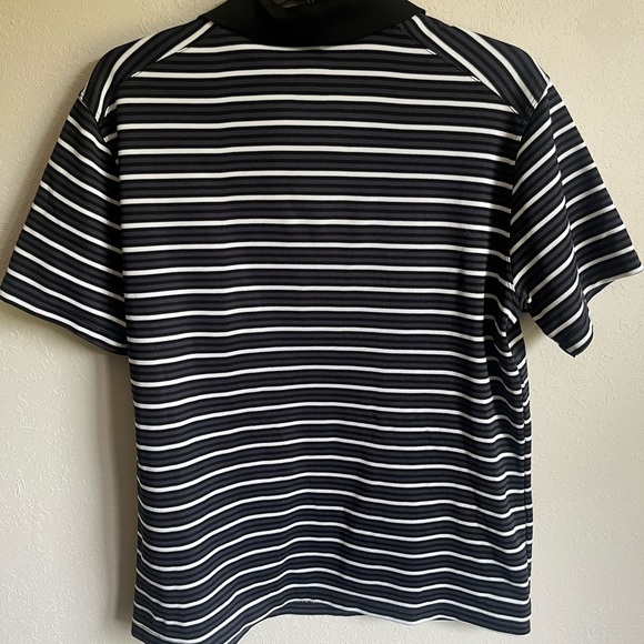 Men’s L Black Striped Nike Dri Fit Atlanta Hawks Athleisure Breathable Polo - Picture 5 of 5